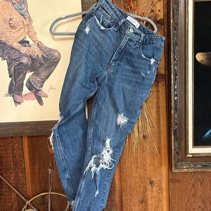 Abercrombie & Fitch Distressed Blue Jeans